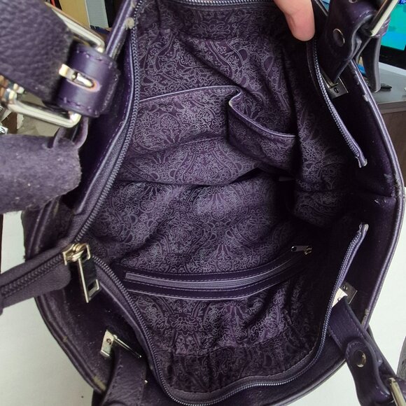 Purple Leather Shoulder Bag/Purse - Picture 11 of 13
